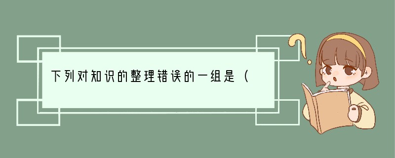 下列对知识的整理错误的一组是（　　）A化学与健康B化学与能源多吃水果有利于补充维生素